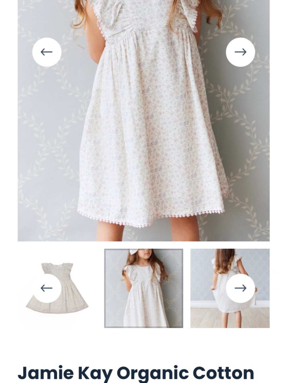 Jamie Kay Cream Dress with Pink & Green Floral Print